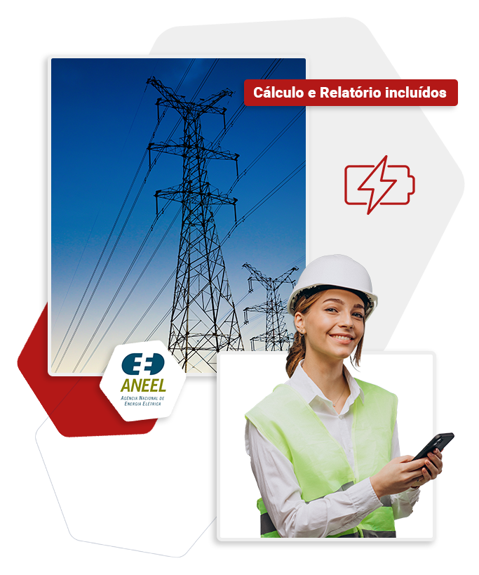 Profissional do setor elétrico com sistema AfixPat Pro para cálculo e relatório de ativos regulados conforme normas da ANEEL