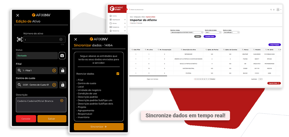 Integração AfixInv e AfixPat com sincronização de dados em tempo real para reduzir custos no controle de ativos patrimoniais
