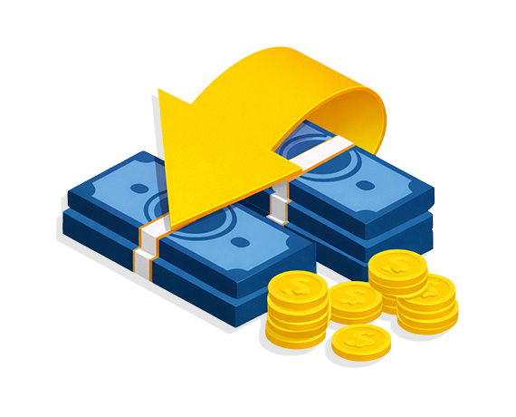 ilustração de dinheiro girando, remetendo a investimentos